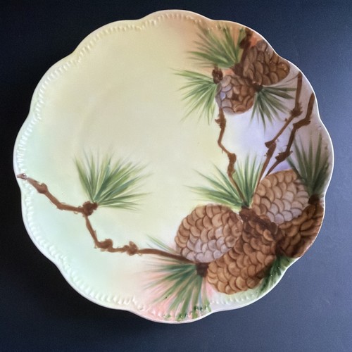 Antico piatto pigne dipinto - , a