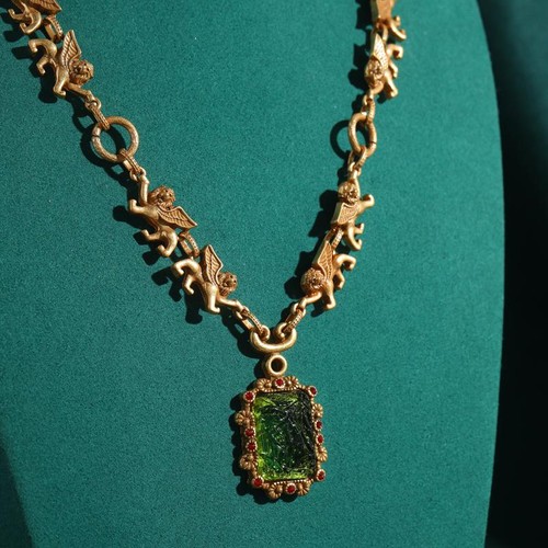 Collana vintage ciondolo vetro - collana,